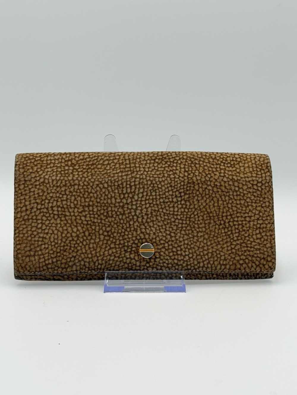 Vintage Borbonese Redwall OP Suede Leather Long Wallet